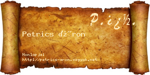 Petrics Áron névjegykártya