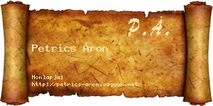 Petrics Áron névjegykártya